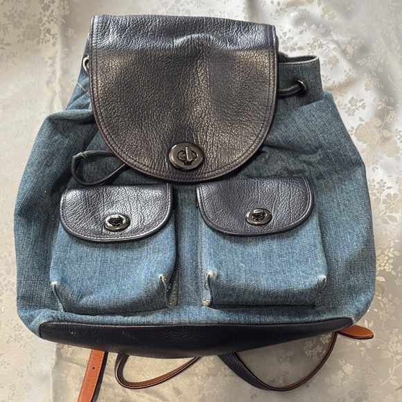 Coach denim backpack